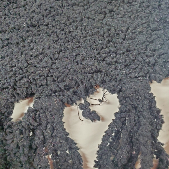 Black Chenille Fringe Scarf - Picture 10 of 10